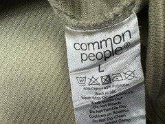 Common People Ottoman Texture Shirt Garment Dye Relaxed Fit Beige L Ribbed Sleek
