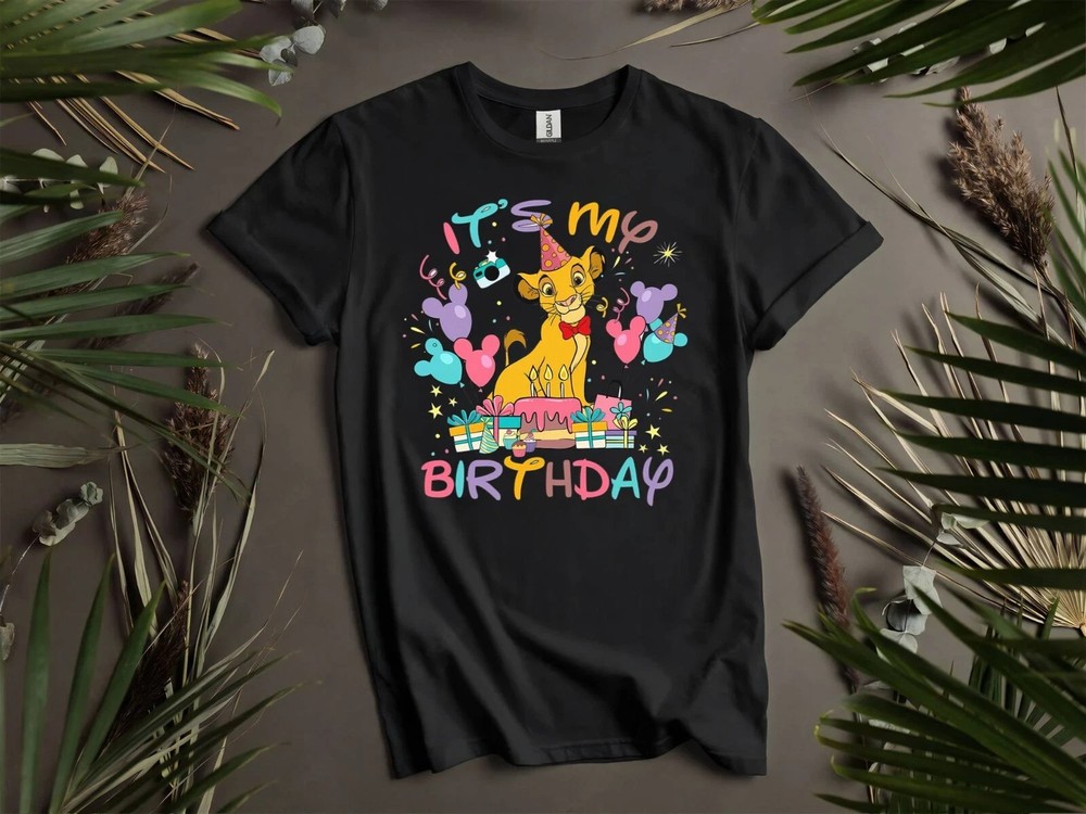 DISNEY CUTE THE LION KING SIMBA BLACK T SHIRT GIFT FOR FRIENDS