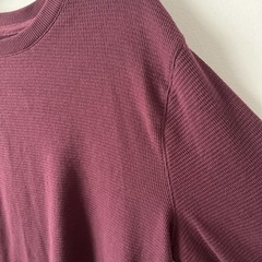 Men’s Thermal Waffle Knit Shirt XL Burgundy Crewneck Layer Banded Cuffs Workwear