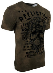 AFFLICTION Men’s T-shirt FREEWILL Short Sleeve Skull Tattoo Biker MMA