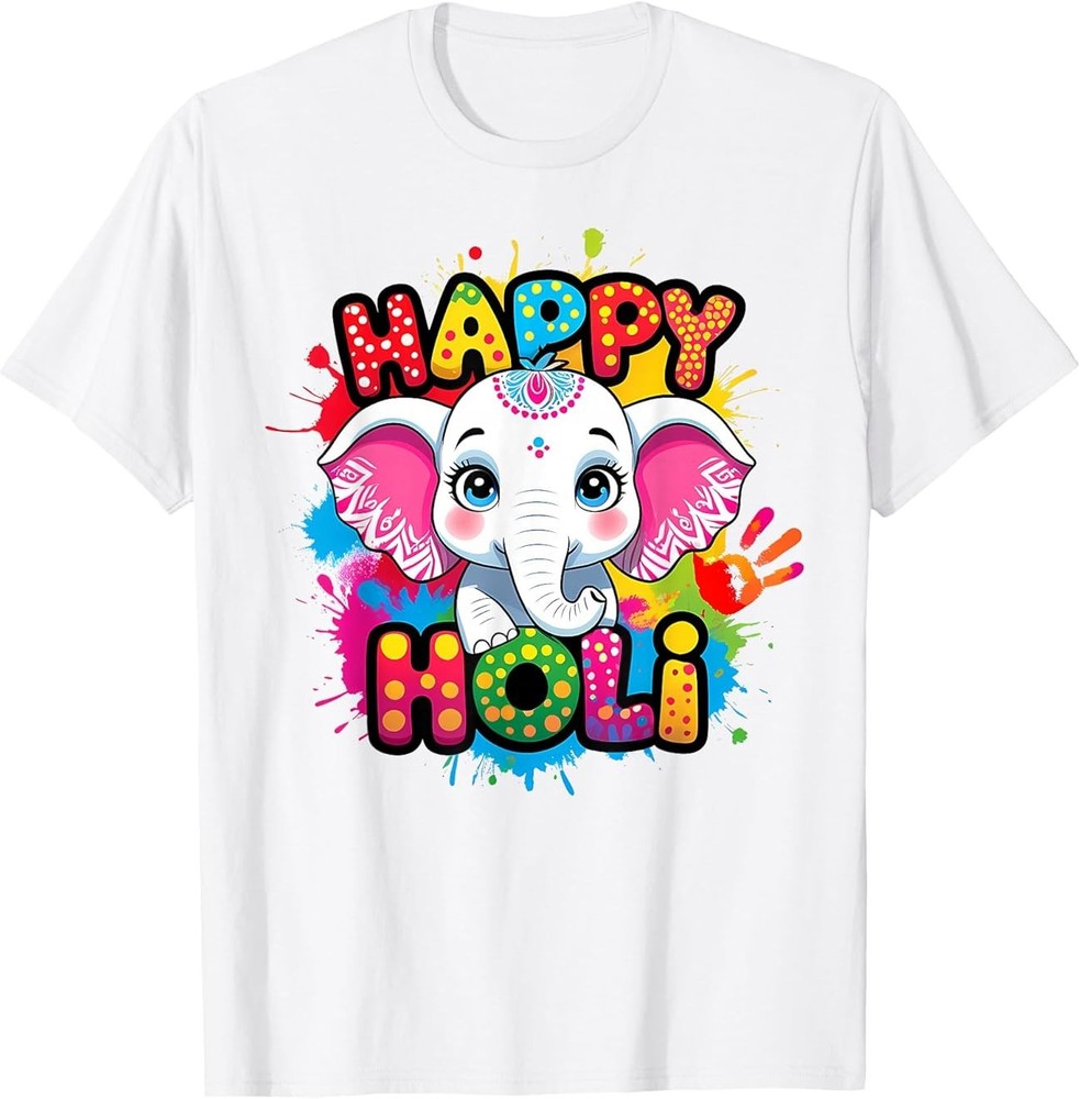 SALE! Happy Holi Kids Boys Toddler Girl India Hindu Color Elephant
