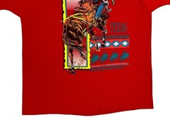 Vintage 80s Texas Cowboy Horse Riding Rodeo T-Shirt Screen Stars Western Large