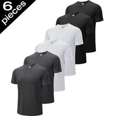 6pcs Men’s T-shirts Gym Fitness Workout Top Quick Dry Tee Casual Daily Wear Soft