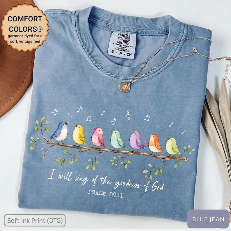 Christian Faith Shirt Goodness of God Psalm 89:1 Graphic Tee Faith Gift