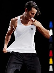 NELEUS ‘Dry Fit Logo Muscle’ Mesh Tank Top Men’s L Gym Workout Exercise WHT NEW!