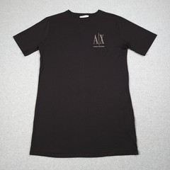 Armani Exchange Icon Period T-Shirt Men Medium Black Beaded Logo Luxury Designer