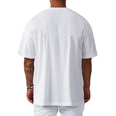 Mens Oversized T Shirt Breathable Mesh Gym Fitness Quick Dry Loose Top UK