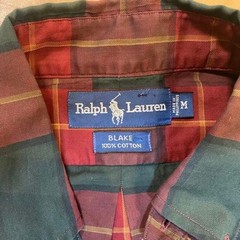 Ralph Lauren Blake Checked Long Sleeve Shirt M Green/Red 100% Cotton For 14Y+ J