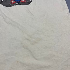 Hanes Beefy-T Graphic T-Shirt Mens L Cream Indigenous Mask Vintage Paper Thin