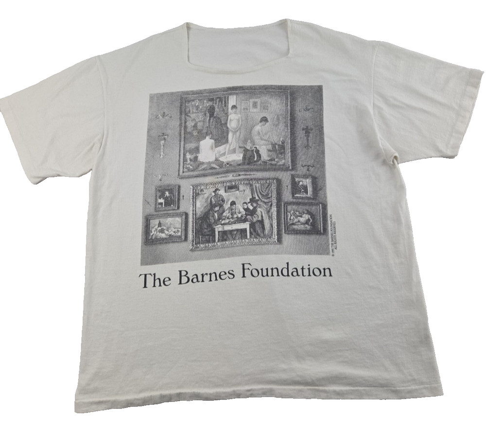 The Barnes Foundation Tshirt 1995 Vintage 90s Single Stitch Square Neck Large