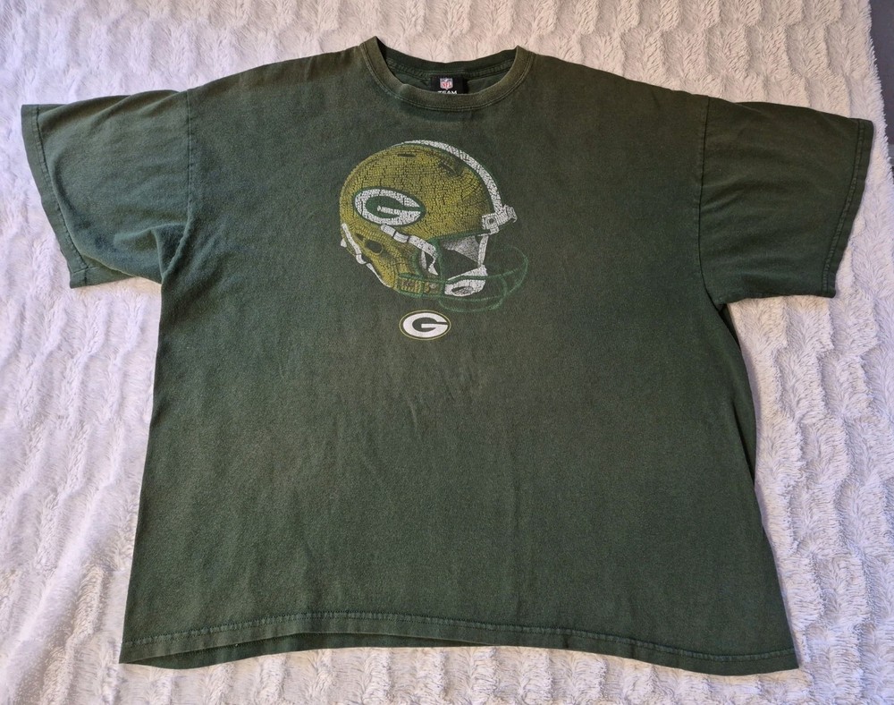Vintage Green Bay Packers Y2K T Shirt Men’s 2XL Boxy Green NFL Football Helmet