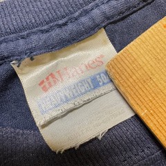 Vintage Hanes T-Shirt Men’s Medium Stained Blank Cotton Blend Heavyweight Blue