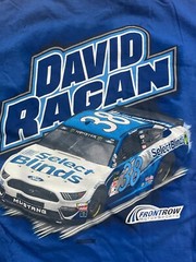Nascar David Ragan #38 Mustang Racing T-Shirt M Blue Select Blinds Front Row