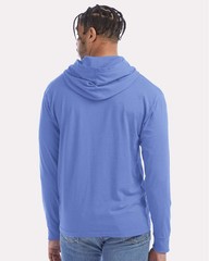 Comfortwash By Hanes Men Garment-dyed Hooded Long Sleeve T-shirt Forte Blue Med