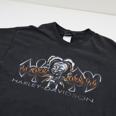 Vintage Harley Davidson T-Shirt Mens L Joker Flames Chester’s Mesa AZ USA Made