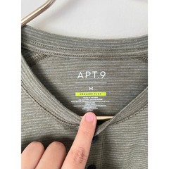 Apt. 9 Mens Premier Flex Long Sleeve Henley basic Shirt Olive Green Size M