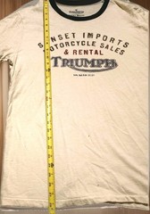 VTG 2011 Lucky Brand x Triumph “Sunset Imports” Dlb Sided Ringer Tee Medium RARE