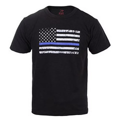 Rothco Kids Thin Blue Line US Flag T-Shirt Distressed Flag 6869