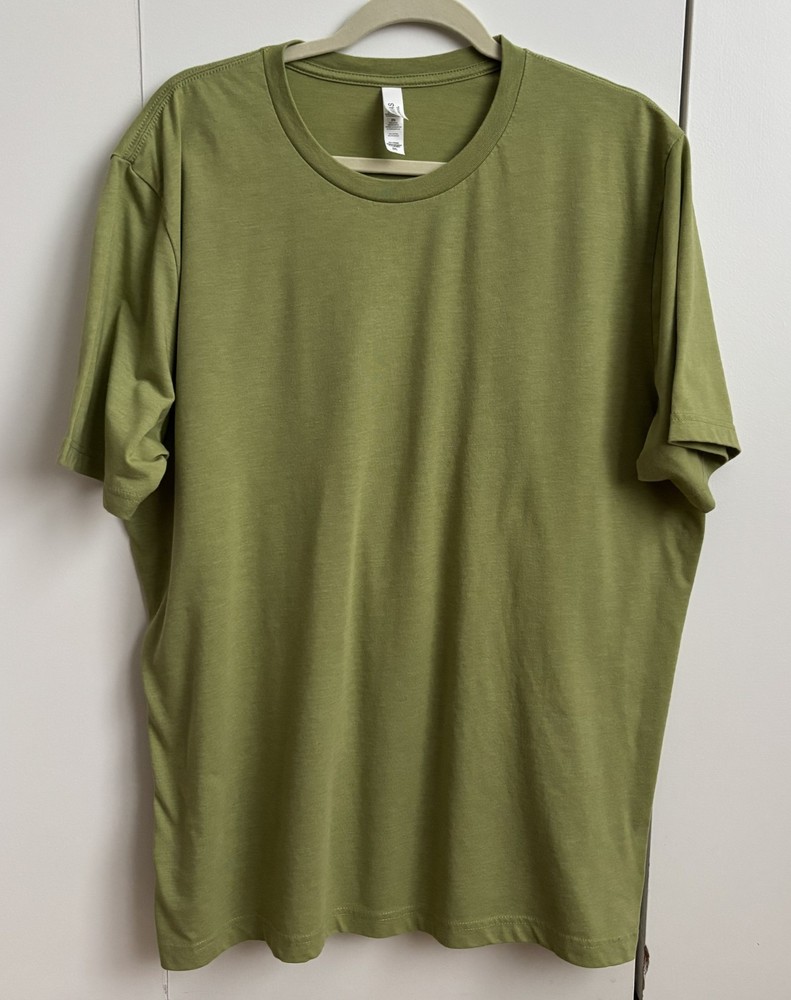 BELLA+CANVAS Men’s Short-Sleeve Plain MOSS GREEN Cotton Blend T-shirt 2XL