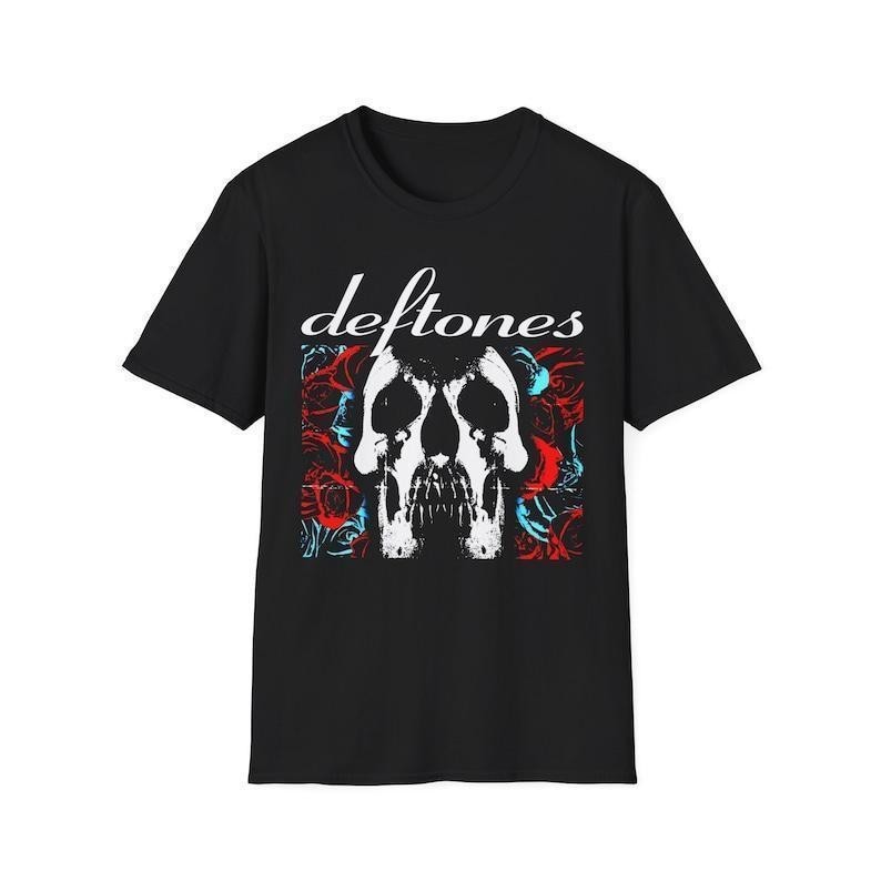 Deftones T-shirt Deftones Skull Black Band Concert Shirts Men’s Punk Hip Hop T-S