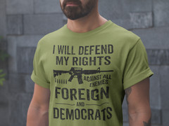 Mens Pro Gun 2nd Amendment USA Political T-Shirt Patriotic Shirts for Men