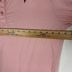 Primo Shirt Mens Medium Pink Henley Polka Dot Lightweight Stretch Tee Jersey