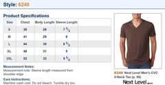 Next Level Men’s CVC Combed Baby Rib Knit V-Neck T-Shirt
