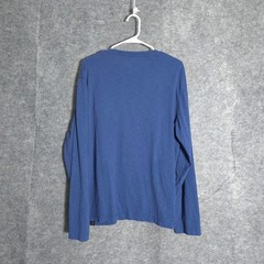 Copper & Oak Henley Shirt Mens XL Blue Long Sleeve Slub Cotton Pocket Casual