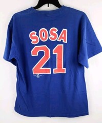 Vintage Sammy Sosa Jersey T-Shirt VTG 1999 MLB Blue Size Large