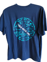 Table Rock Lake Upcycled T-Shirt, Marinas Landmarks Graphics Navy Men’s Large