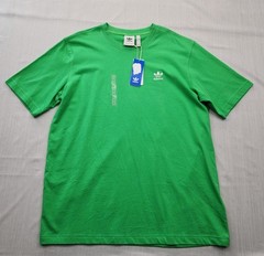 New Men’s Adidas Trefoil Essentials Tee Shirt Size Large Mens Energy Green