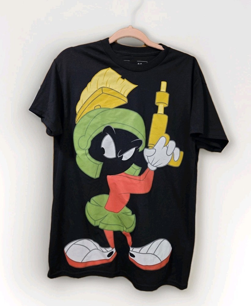 Looney Tunes Marvin The Martian Black T-Shirt Warner Bros Fifth Sun Size Med