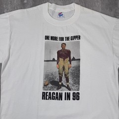 Vintage One More For The Gipper T-Shirt Mens L White Ronald Reagan Political USA