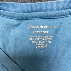 Banana Republic T-Shirt Mens Large Blue Short Sleeve V-Neck Casual Pullover