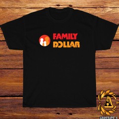 New Family Dollar Logo Black/Sport Grey/White/Navy/Red T-Shirt S-5XL
