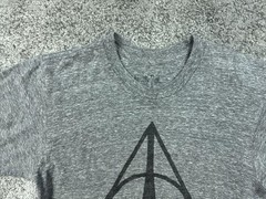 Deathly Hallows Shirt Mens Large Gray Harry Potter Tee Graphic Book Movie Magic