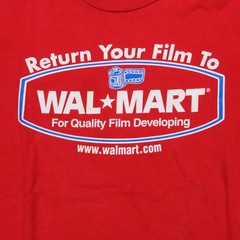 Rare VTG DELTA Walmart Film Developing Graphic T Shirt Y2K Camera Promo Red SZ L