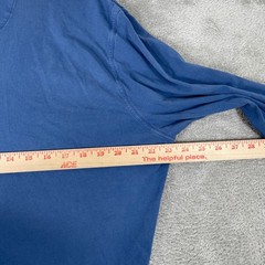 Brooks Brothers Henley Shirt Mens XL Blue Long Sleeve Red Fleece Cotton Casual