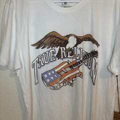 True Religion T Shirt Guitar Bald Eagle World Tour 1971 Rock & Roll Festival XL