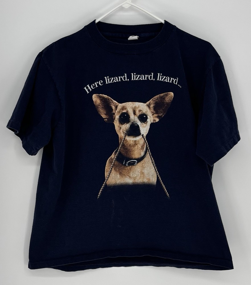 Vtg 90’s Taco Bell Chihuahua Here Lizard Lizard T Shirt USA XL Single Stitch