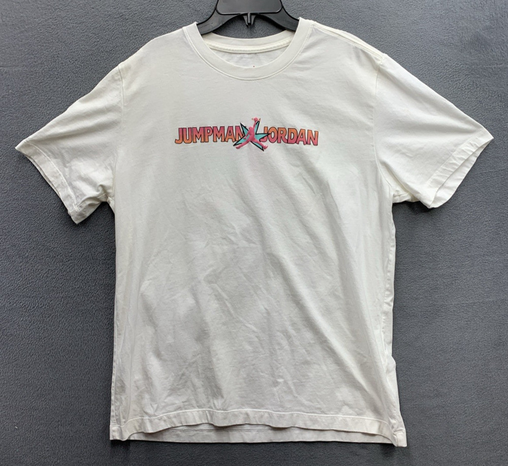 Jordan Jumpman Graphic Tee T-Shirt Men’s Large White Crew Neck DD5286-100
