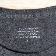 Buck Mason Shirt Mens Large Dark Heather Gray Crewneck Curved Hem Made in USA