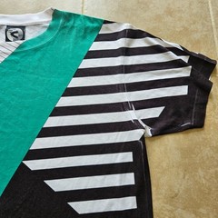 Original Crackage T Shirt Geometric Streetwear Green Black White Size Large L