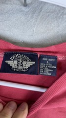 Dockers Shirt Mens Large Red Pocket Tee 100% Cotton Logo Crewneck Casual