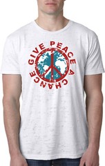 Buy Cool Shirts Peace T-shirt Give Peace a Chance Burnout Tee