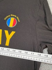 District Perfect Tri Black Crew Neck T Shirt STAY ARMY VICTORY Graphic Size M