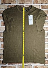 Kenneth Cole New York Men’s Medium Textured Cotton Tee Faded Brown Medium NWT