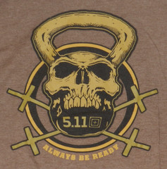 5.11 Tactical Skull Logo Front & Back Brown T- Shirt