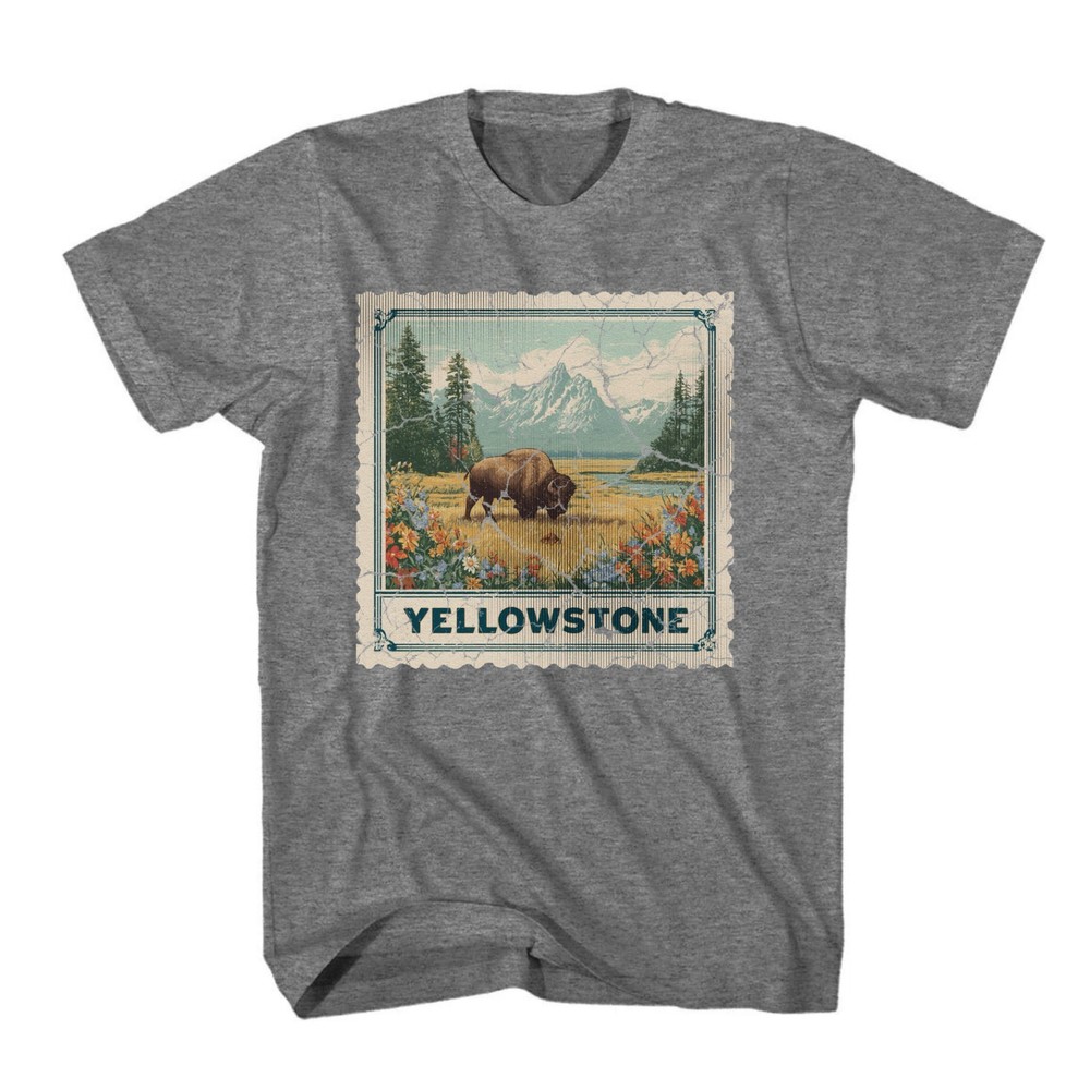 Yellowstone National Park Shirt Wyoming Souvenir Shirt Stamp USA Camping Hiking