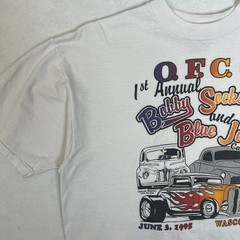 Vintage 1995 Bobby Socks and Blue Jeans Car Show T-Shirt Size XL Single Stitch